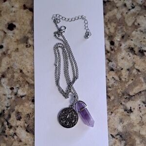 Dragon And Amethyst Pendant Necklace
